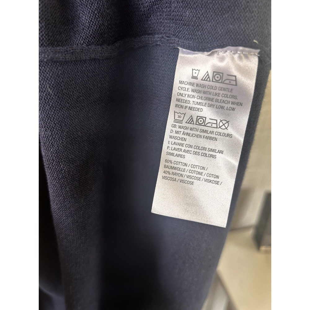 Isaac Mizrahi Live Cardigan Womens 2X Plus Navy Open Front LS Cotton Rayon New T - Picture 3 of 12